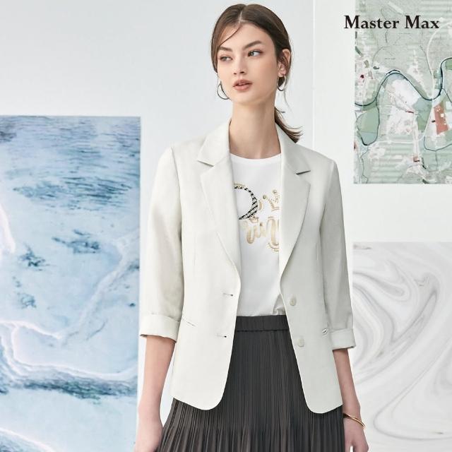 【Master Max】100%亞麻薄款七分袖西裝外套(8317004)