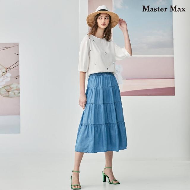 【Master Max】鬆緊腰頭天絲棉牛仔蛋糕裙(8312008)