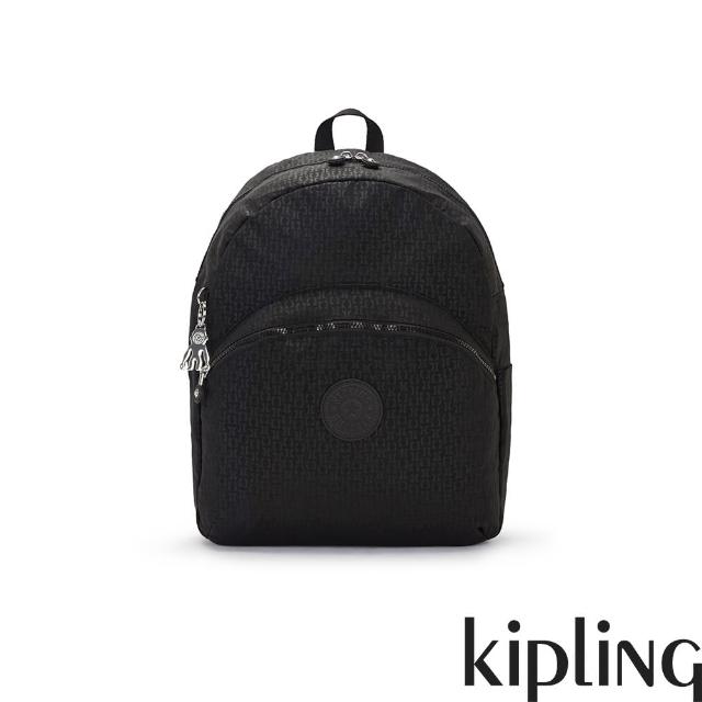 【KIPLING官方旗艦館】K字幾何壓紋前袋簡約後背包-CHANTRIA L