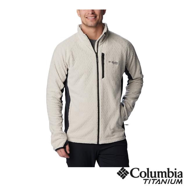 【Columbia 哥倫比亞 官方旗艦】男款-鈦Titan Pass柔暖快排刷毛外套-卡其(UAE26890KI / FW23)