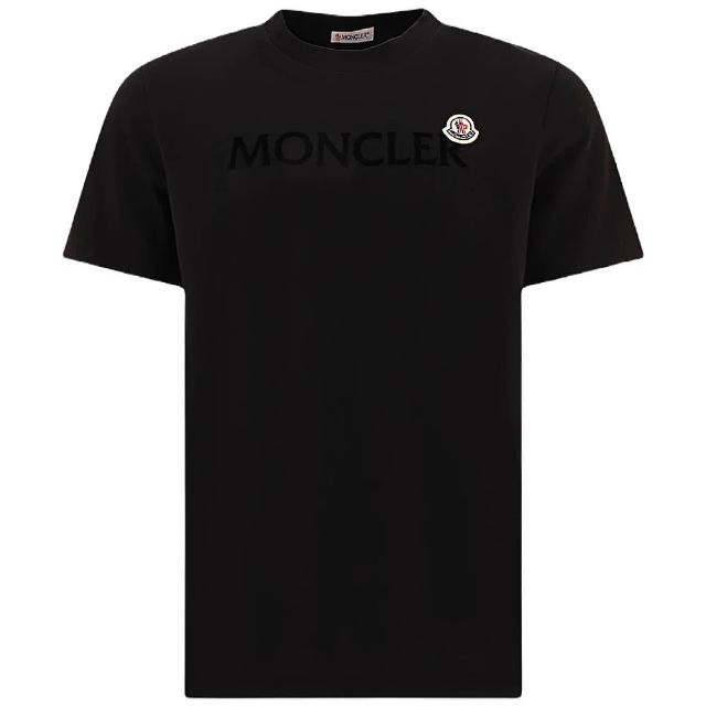 【MONCLER】男款 胸前文字&品牌LOGO 短袖T恤-黑色(M號、L號)