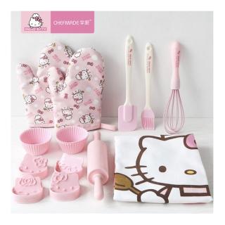 【Chefmade 學廚】原廠正品kitty授權DIY兒童親子烘焙套裝(KT7071凱蒂貓小朋友烘焙套裝)