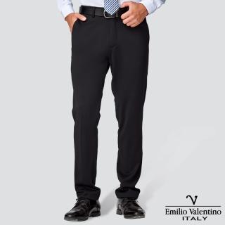 【Emilio Valentino 范倫提諾】特級彈性修身西裝褲(黑)