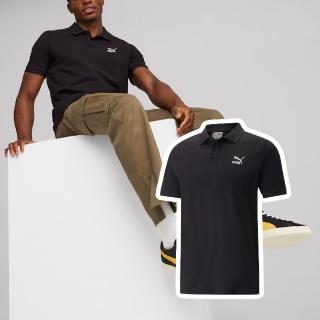 【PUMA】短袖 Classics Polo Shirt 男款 黑 白 純棉 POLO衫 短T 棉T(538066-01)