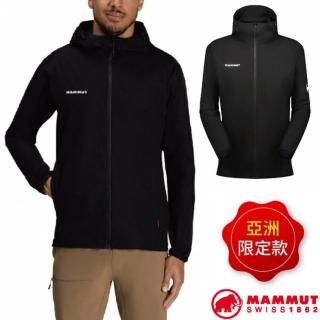 【Mammut 長毛象】男 GRANITE SO Hooded Jacket AF 防潑水軟殼連帽外套.夾克(1011-00322-0047 黑/白)