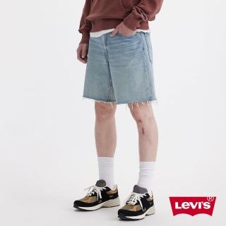 【LEVIS 官方旗艦】男款 468StayLoose中腰膝上不收邊寬鬆牛仔短褲 人氣新品 A8461-0005
