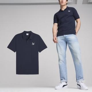 【PUMA】短袖 Classics Polo Shirt 男款 藍 白 純棉 POLO衫 短T 棉T(538066-14)