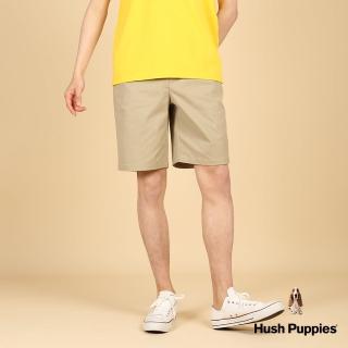 【Hush Puppies】男裝 短褲 素色腰鬆緊彈力休閒短褲(深卡其 / 43122103)