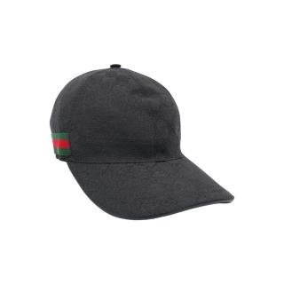 【GUCCI 古馳】經典雙G logo帆布棒球帽(200035-黑)