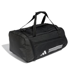 【adidas 愛迪達】健身包 Essentials 3-Stripes 黑 白 可調背帶 可拆卸 旅行袋 運動包 愛迪達(IP9863)