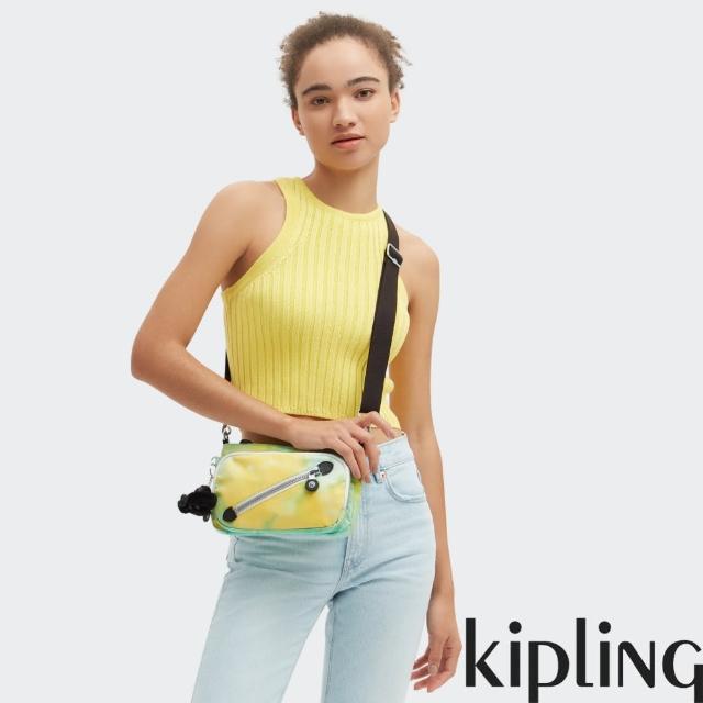 【KIPLING官方旗艦館】黃綠渲染印花手提肩背兩用包-NEW MILOS