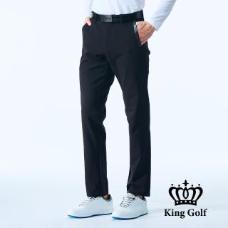 【KING GOLF】門市新品-男款彈性舒適休閒素面高爾夫球長褲(黑色)