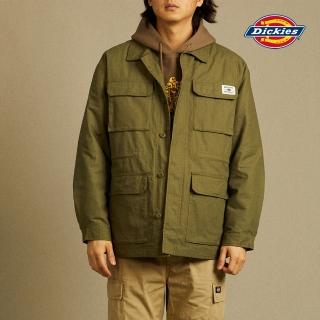 【Dickies】男款軍綠色純棉多口袋設計三合一工裝厚外套｜DK012578MGR