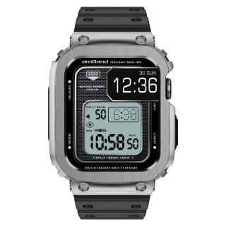 【Amband】Apple Watch 專用保護殼 銀色軍規級鋼殼 X TPU 錶帶(44mm - Apple Watch 6 / SE / 5 / 4)