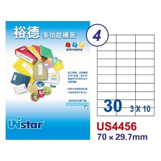 【Unistar 裕德】US4456-1000入(多功能電腦標籤-30格)