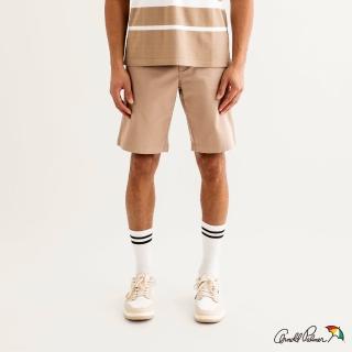 【Arnold Palmer 雨傘】男裝-輕薄透氣酷絲棉休閒短褲(卡其色)