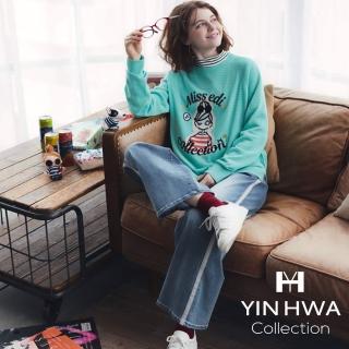 【YIN HWA 盈樺】JIONE 時尚簡約娃娃圖案提花針織衫