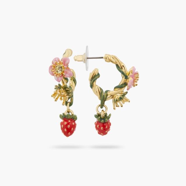【Les Nereides】莓果森林-野生草莓圈型耳環