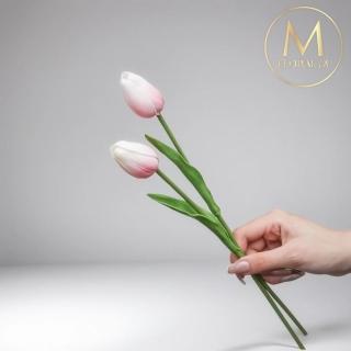【Floral M】荷蘭蜜桃鬱金香櫻花粉仿真花花材（5入/組）(人造花/塑膠花/假花/裝飾花)