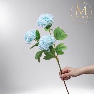 【Floral M】京都夏日繡球碎冰藍仿真花花材（3入/組）(人造花/塑膠花/假花/裝飾花)