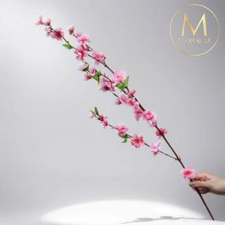 【Floral M】春桃花朵朵開長枝仿真花花材（1入/組）(人造花/塑膠花/假花/裝飾花)
