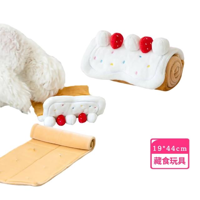 【寶貝毛孩】ins草莓蛋糕寵物藏食玩具(狗狗 貓咪 寵物用品 漏食 布書 互動 發聲 解悶 禮物)