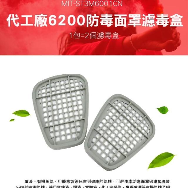 【HOME+】6200/3200防毒面罩濾毒盒1組 高密度活性碳 B-ST3M6001CN(濾毒罐 過濾 噴漆 化工)