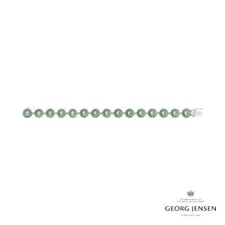 【Georg Jensen 官方旗艦店】Daisy x Stine Goya 手鏈(純銀電鍍銠 綠色琺瑯)