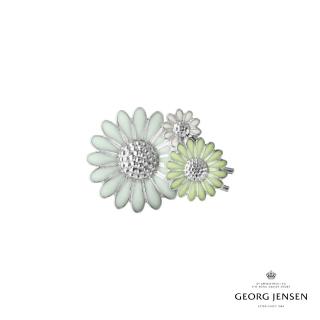 【Georg Jensen 官方旗艦店】Daisy x Stine Goya 髮夾(純銀電鍍銠 綠色和白色琺瑯)