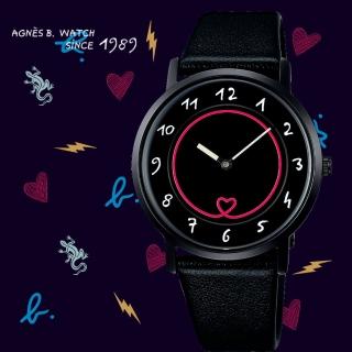 【agnes b.】marcello 35週年限量款霓虹腕錶-34mm(VJ20-KVP0C/BJ5022X1)