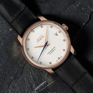 【MIDO 美度】BARONCELLI 永恆系列 天文台認證 真鑽機械腕錶 母親節 禮物(M0272083603600)