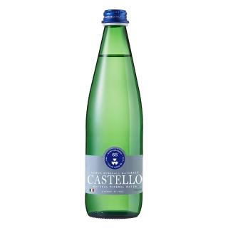 【CASTELLO 卡司得洛】氣泡天然礦泉水 500MLx6入/箱(義大利原裝進口 玻璃瓶裝)