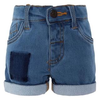 【tuc tuc】男童 藍貼布反摺牛仔短褲 12M-6A MG729040(tuctuc baby 短褲)