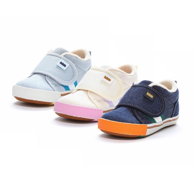 【MOONSTAR 月星】日本製寶寶帆布鞋(藍、米白、深藍)