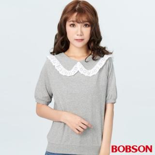 【BOBSON】女款圓領蕾絲上衣(29077-87)