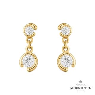 【Georg Jensen 官方旗艦店】MERCY 雙鑽耳環(18K黃金 鑽石 耳環)