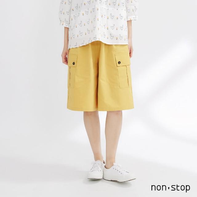 【non-stop】日系寬版綁帶五分褲-2色