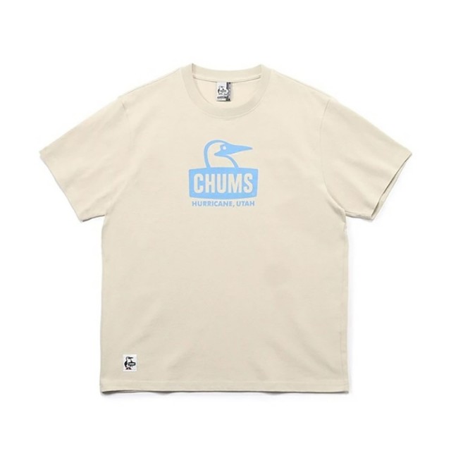 【CHUMS】CHUMS 休閒 Booby Face T-Shirt短袖上衣 米灰/藍(CH112278G075)