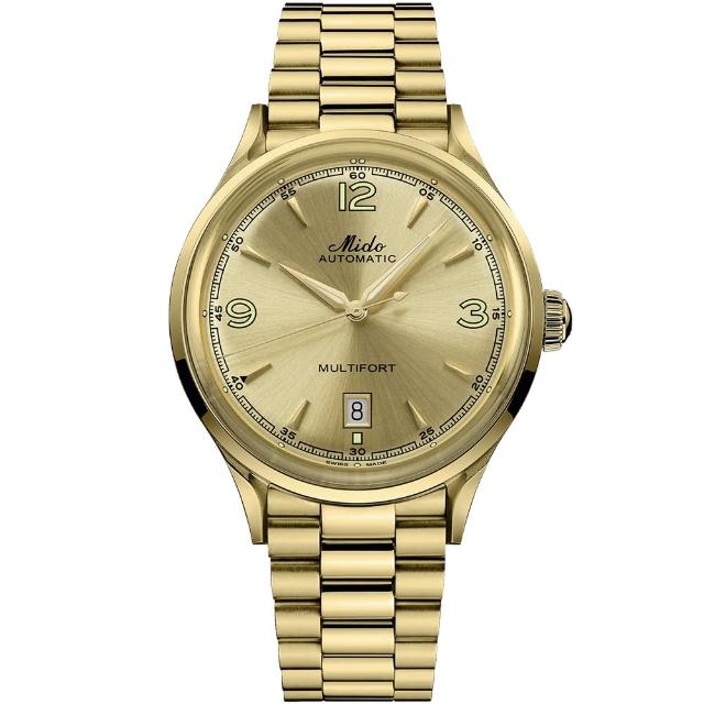 【MIDO 美度 官方授權】先鋒系列 復古風格機械腕錶-40mm/金 母親節 禮物(M0404073302700)