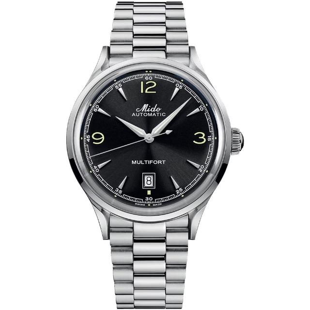 【MIDO 美度 官方授權】先鋒系列 復古風格機械腕錶-40mm/黑 畢業 禮物(M0404071105700)