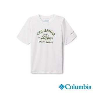 【Columbia 哥倫比亞】男童款-Mount Echo防曬UPF50快排短袖上衣-白色(UAB66370WT/IS)