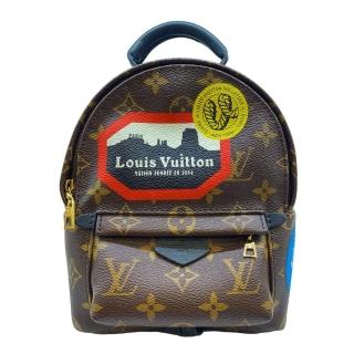 【Louis Vuitton 路易威登】PALM SPRINGS 徽章塗鴉 原花紋迷你雙肩包/後背包/斜背包(M42971)