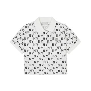 【MLB】女版短袖Polo衫 Monogram系列 紐約洋基隊(3FPQM0143-50IVS)