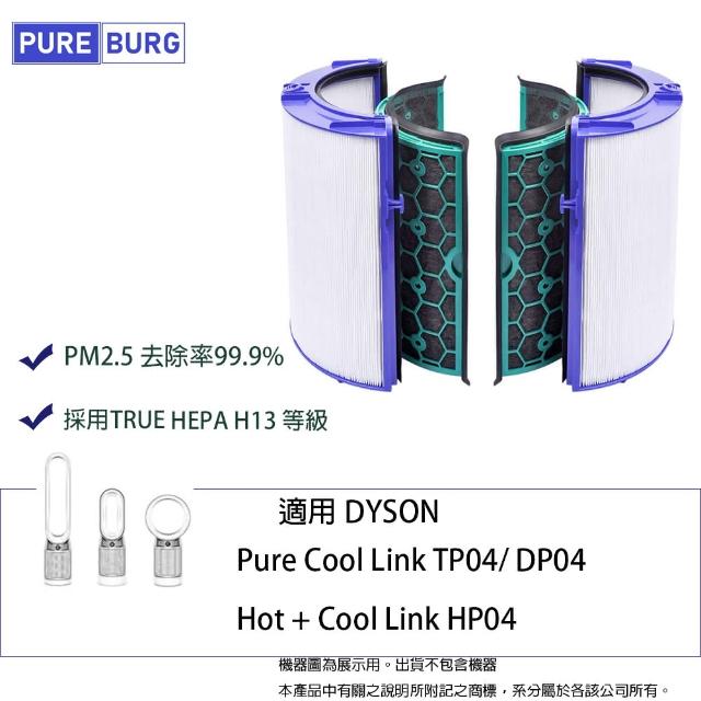 【PUREBURG】適用Dyson戴森純冷Pure Cool冷暖Hot+Cool Link TP04 HP04 DP04 HEPA活性碳濾網組
