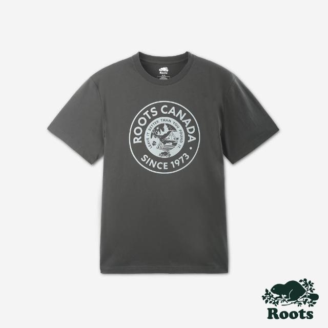 【Roots】Roots 男裝- ROOTS THINK GREEN短袖T恤(鐵灰色)