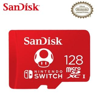 【SanDisk 晟碟】Nintendo Switch專用 microSDXC UHS-I U3 3x5 128GB 記憶卡