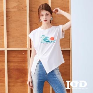 【IGD 英格麗】網路獨賣款-夏日DREAMER個性造型T恤上衣(白色)
