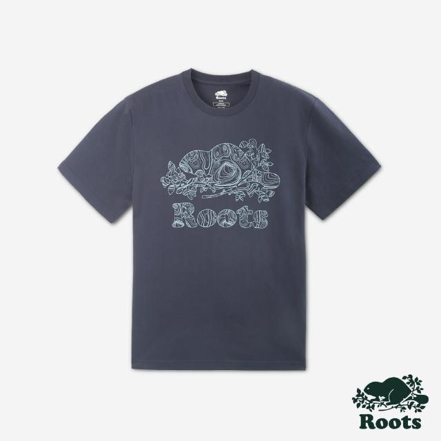 【Roots】Roots 男裝- TOPO BEAVER短袖T恤(軍藍色)