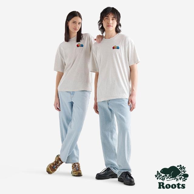 【Roots】Roots 男女共款- GRAFITTI ALLEY短袖T恤(白麻灰)