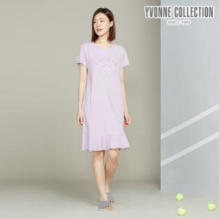 【YVONNE 以旺傢飾】竹纖維單車網印短袖洋裝(薰衣草紫)